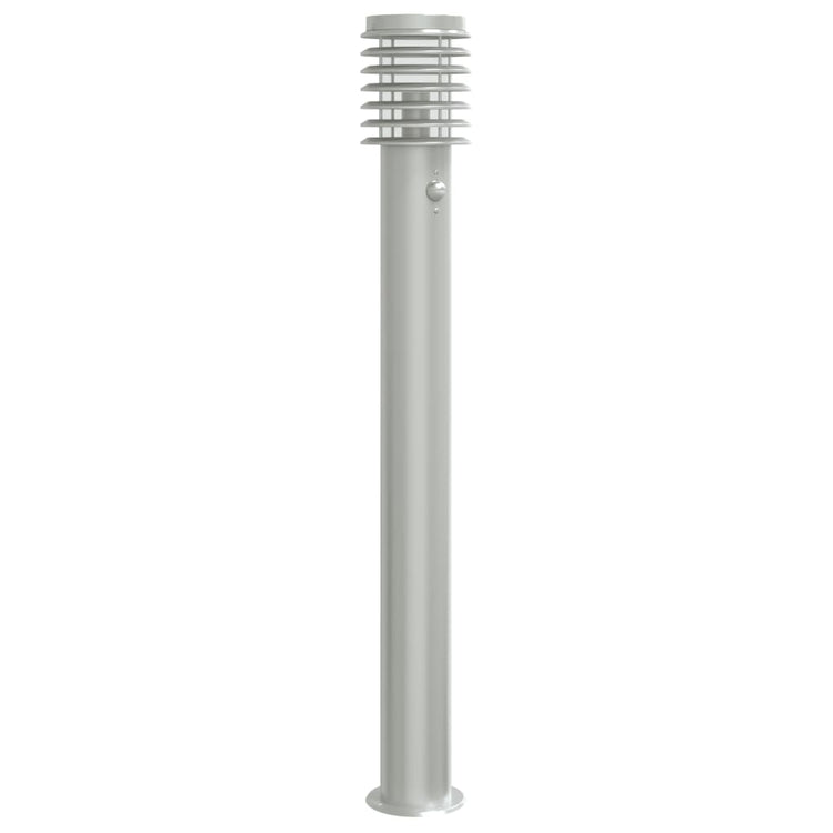 Lampadaire Vidaxl pour l'extérieur avec capteur 110 cm en acier inoxydable argent