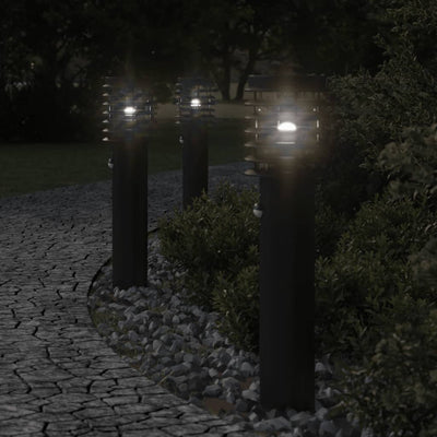 Vidaxl Outdoor Fermer Ferms 3 ST avec capteurs en acier inoxydable noir