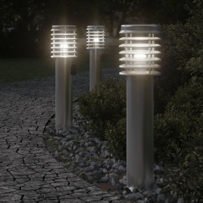 Lampadaire Vidaxl à l'extérieur avec douille de 60 cm en acier inoxydable argent