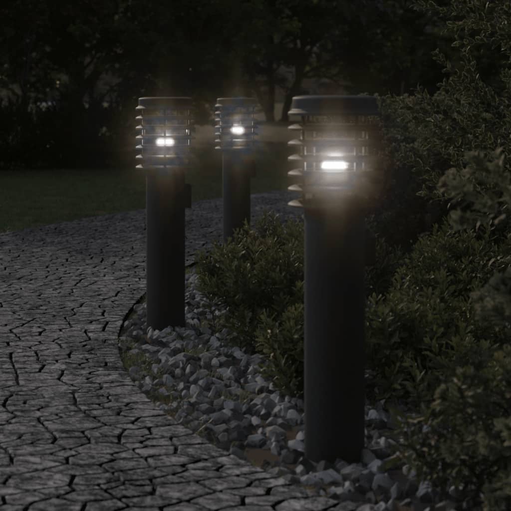 Lampadaire Vidaxl à l'extérieur avec douille de 60 cm en acier inoxydable noir