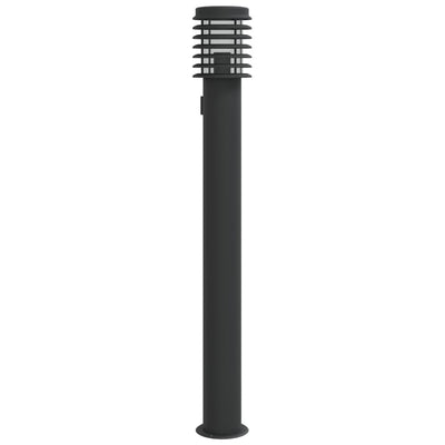 Lampadaire Vidaxl à l'extérieur avec douille de 110 cm en acier inoxydable noir