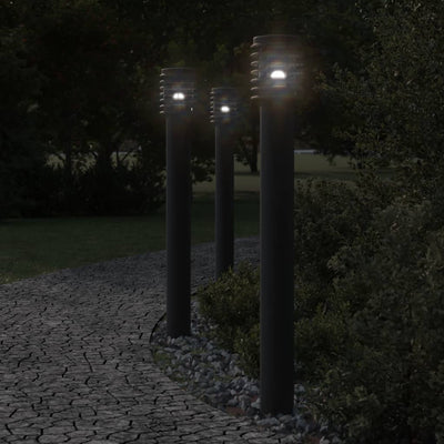 Lampadaire Vidaxl à l'extérieur avec douille de 110 cm en acier inoxydable noir