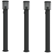 Vidaxl Polis de l'assurance extérieure 3 Pobite St 110 cm en acier inoxydable noir - afbeelding 2