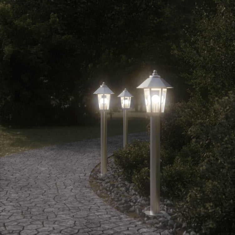 Vidaxl lampadaire extérieur 80 cm en acier inoxydable argent couleur
