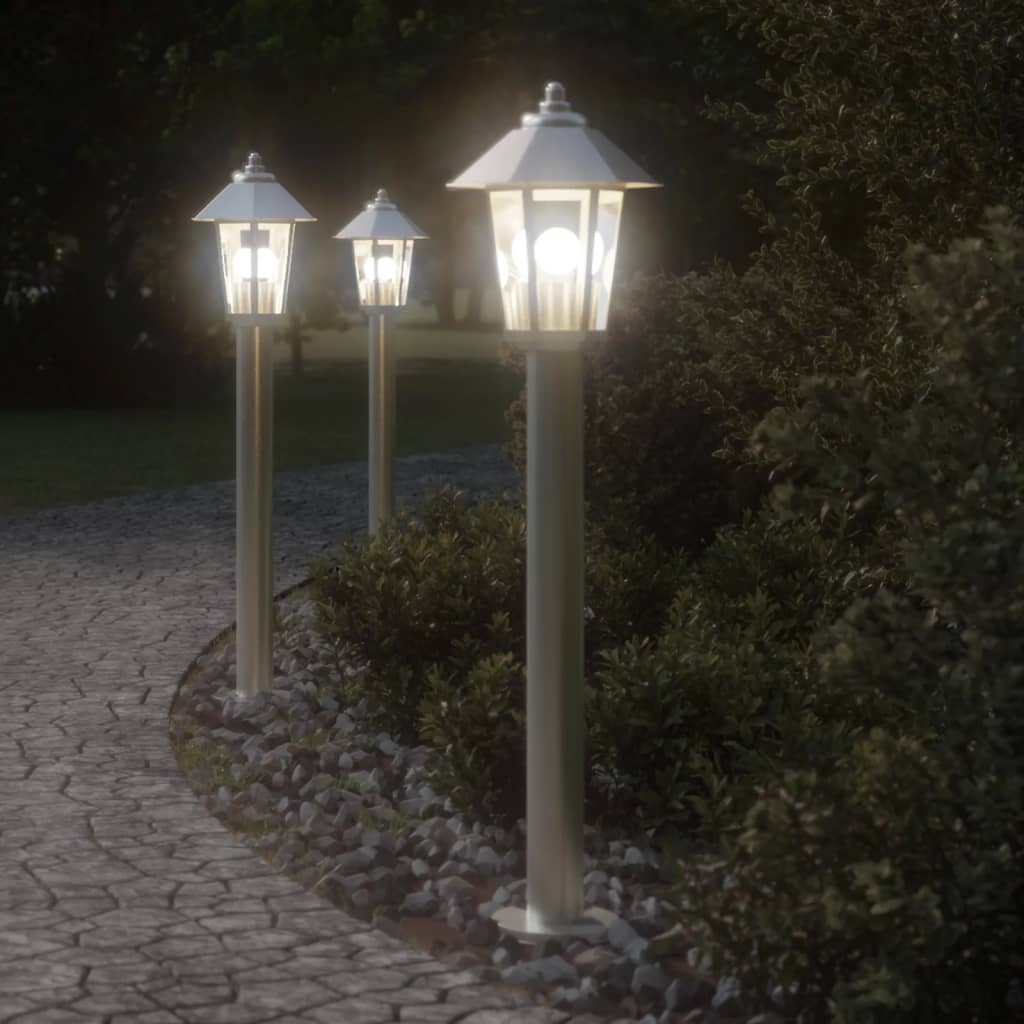 Vidaxl lampadaire extérieur 80 cm en acier inoxydable argent couleur