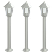 Lampadaire Vidaxl pour l'extérieur 3 st 80 cm en acier inoxydable en argent coloré - afbeelding 2