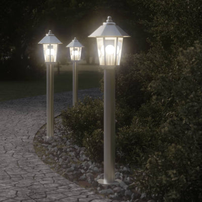 Lampadaire Vidaxl pour l'extérieur 3 st 80 cm en acier inoxydable en argent coloré