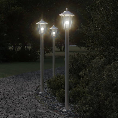 Lampadaire Vidaxl pour l'extérieur de 120 cm en acier inoxydable en argent coloré