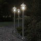 Lampadaire Vidaxl pour l'extérieur de 120 cm en acier inoxydable en argent coloré