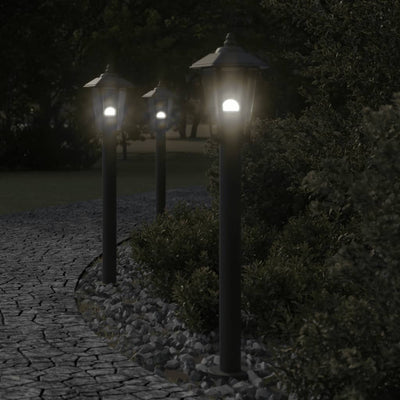 Lampadaire Vidaxl pour l'extérieur 3 st 80 cm en acier inoxydable noir