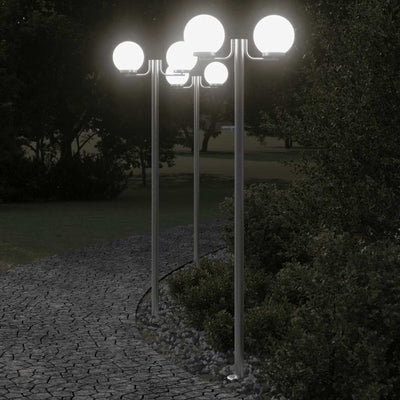 Vidaxl Floors extérieurs 3 st 215 cm en acier inoxydable en argent coloré