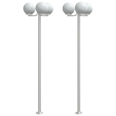 Lampadaire Vidaxl pour l'extérieur 2 pcs 215 cm en acier inoxydable en argent coloré