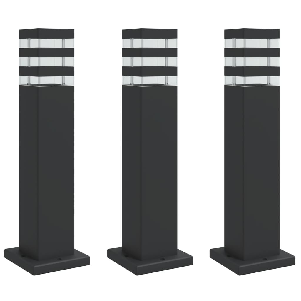 Vidaxl Poline de la période extérieure 3 ST 50 cm Aluminium noir