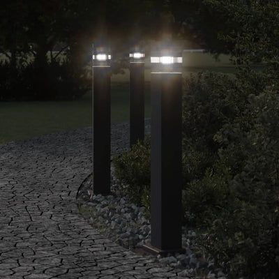 Lampadaires Vidaxl pour l'extérieur 3 st 80 cm en aluminium noir
