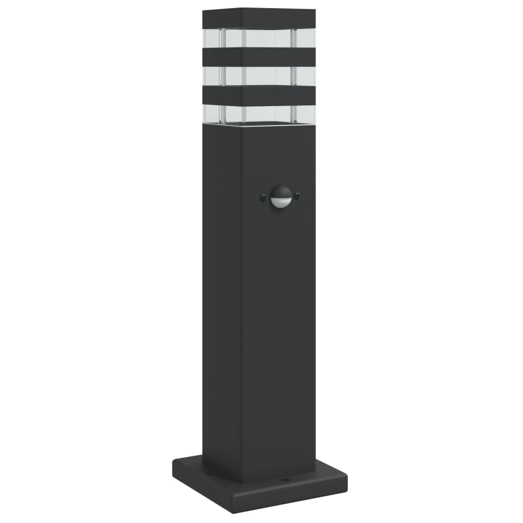 Lampadaires Vidaxl pour l'extérieur avec du capteur 50 cm en aluminium noir