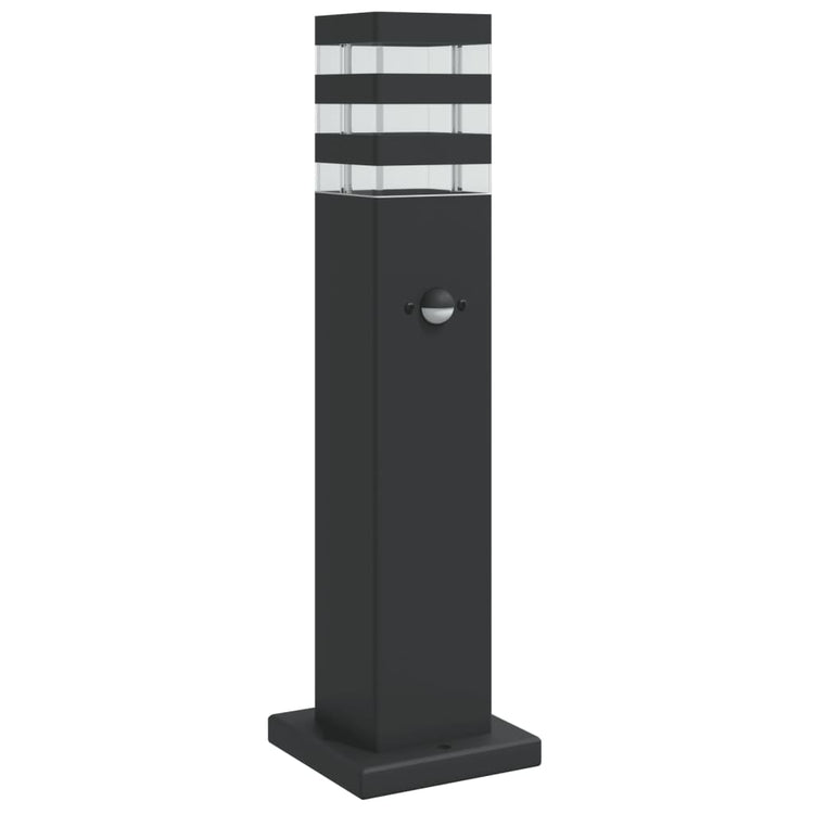 Lampadaires Vidaxl pour l'extérieur avec du capteur 50 cm en aluminium noir