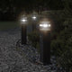 Lampadaires Vidaxl pour l'extérieur avec du capteur 50 cm en aluminium noir