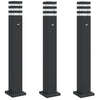 Lampadaires Vidaxl pour l'extérieur 3 ST avec capteur 80 cm en aluminium noir