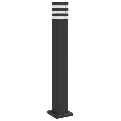 Lampadaire Vidaxl pour l'extérieur avec une prise de 80 cm en aluminium noir