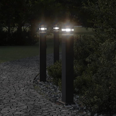 Lampadaire Vidaxl pour l'extérieur avec une prise de 80 cm en aluminium noir