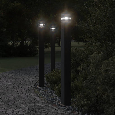 Lampadaire Vidaxl pour l'extérieur avec une douille de 110 cm en aluminium noir