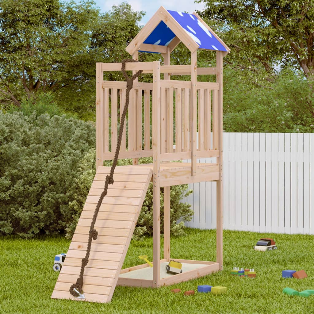 Vidaxl Play Tower 110.5x52.5x215 cm Pine solide