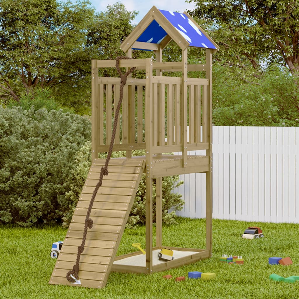 Vidaxl Play Tower 110.5x52.5x215 cm Pine imprégnée