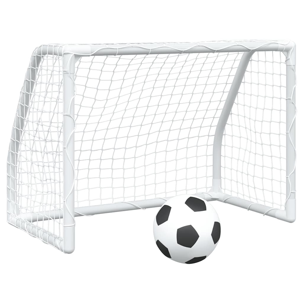 Vidaxl Children's Football Buts 2 ST avec balle 64x35x48 cm Métal blanc