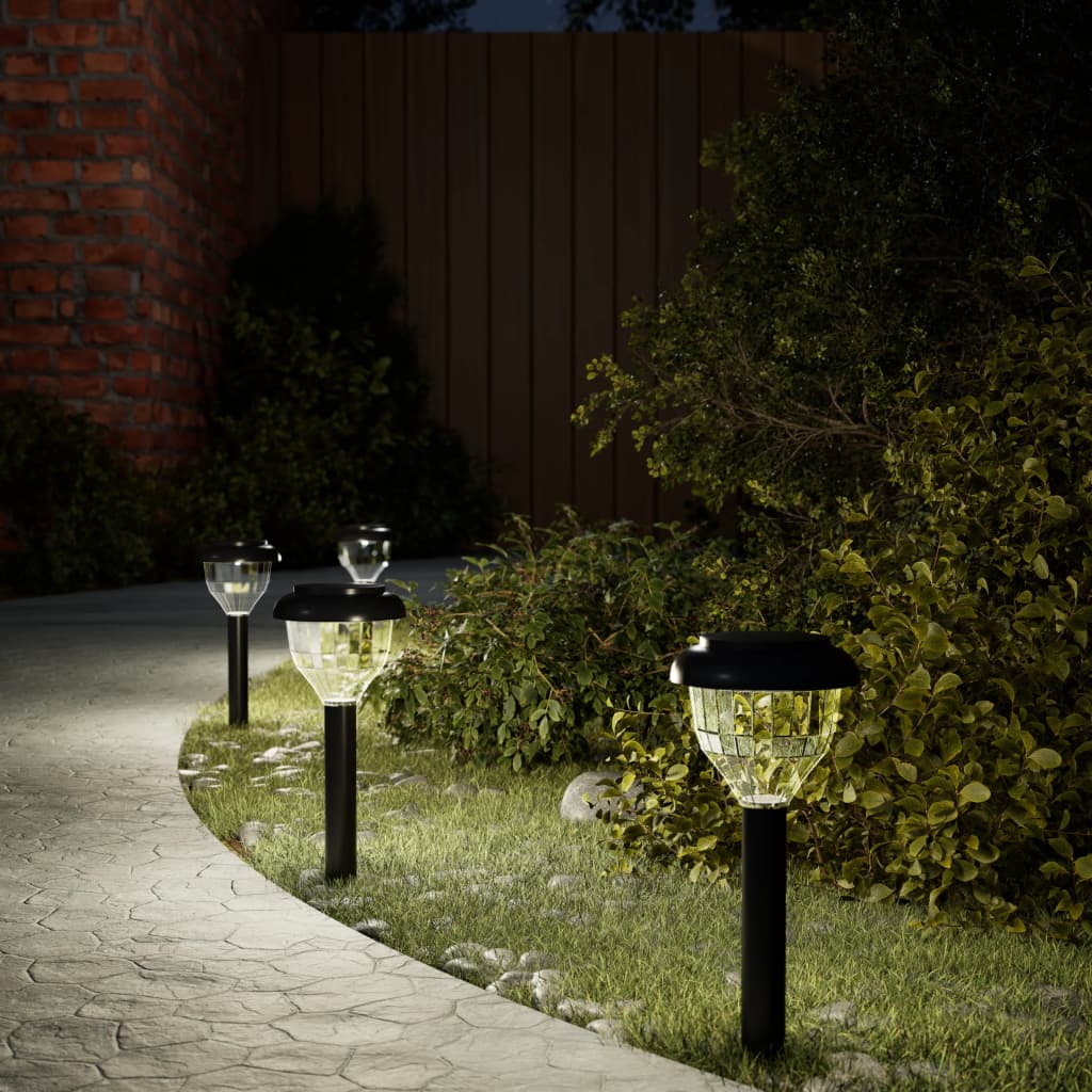 Vidaxl Garden Path Lighting 4 St Solar avec des broches au sol RVB et Warmwit