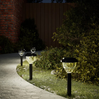 Vidaxl Garden Path Lighting 4 St Solar avec des broches au sol RVB et Warmwit