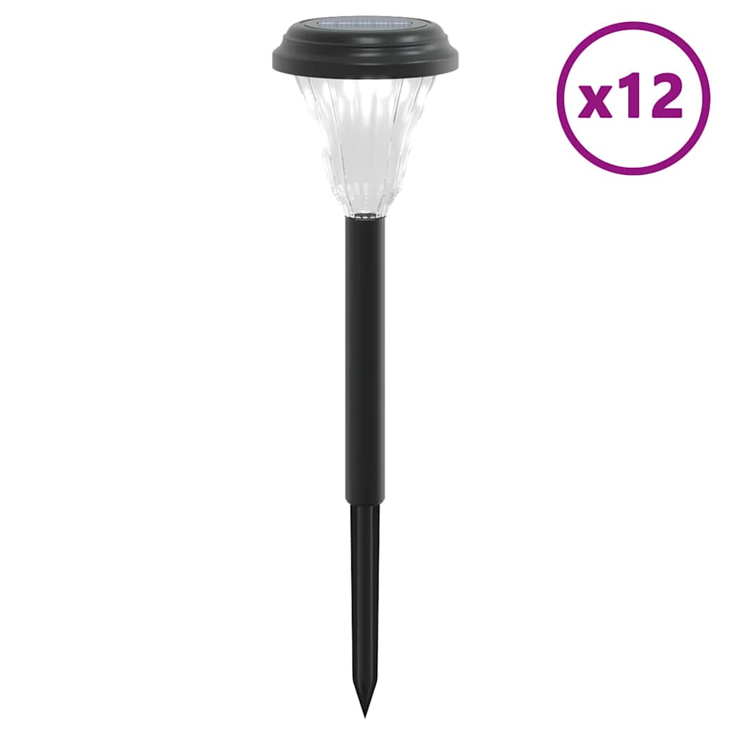 Vidaxl Garden Path Lighting 12 ST Solar avec broches moulues blanches
