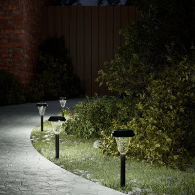 Vidaxl Garden Path Lighting 12 ST Solar avec broches moulues blanches