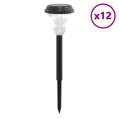 Vidaxl Garden Path Lighting 12 ST Solar avec broches moulues blanches