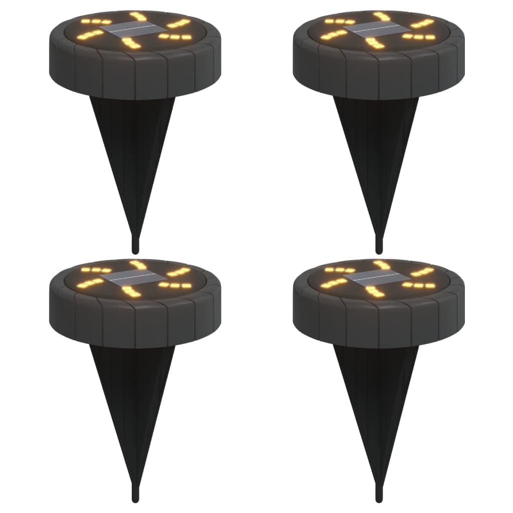 Vidaxl Ground Lampes 4 St Solar avec des broches moulues blancs chauds