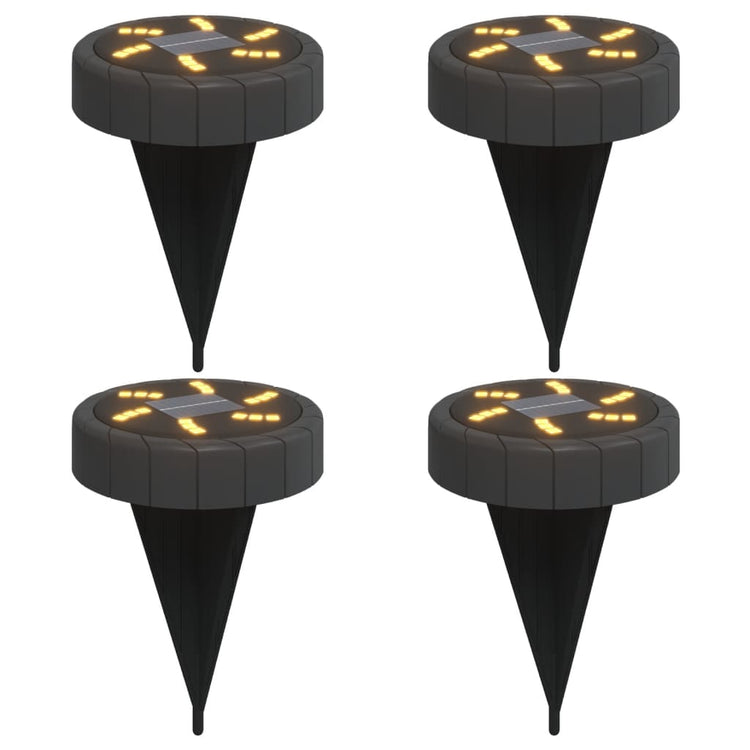 Vidaxl Ground Lampes 4 St Solar avec des broches moulues blancs chauds