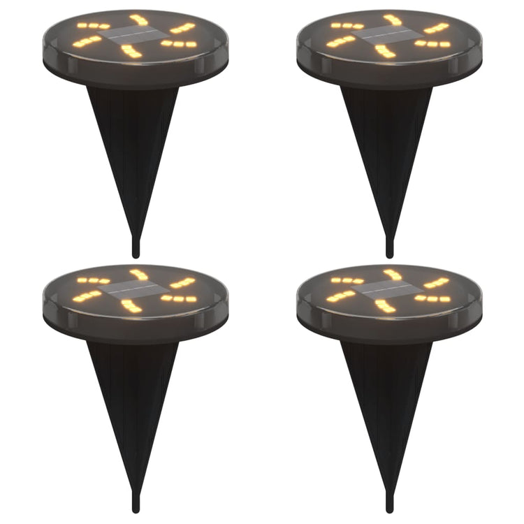 Vidaxl Ground Lampes 4 St Solar avec des broches moulues blancs chauds