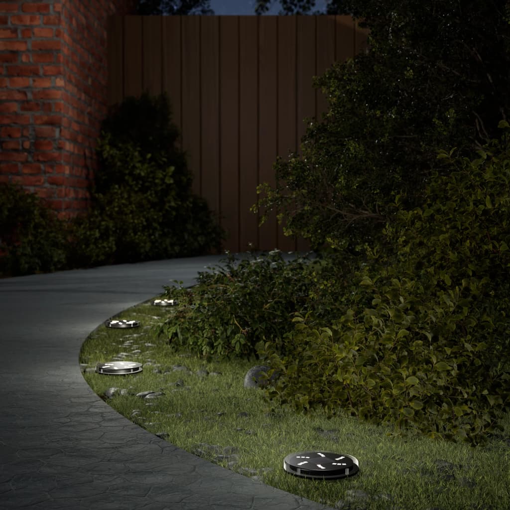 Vidaxl Ground Lampes 4 St Solar avec des broches moulues blancs chauds