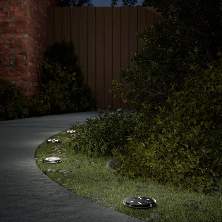 Vidaxl Ground Lampes 4 St Solar avec des broches moulues blancs chauds