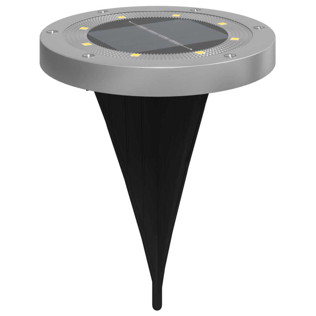 Vidaxl Ground Lampes 4 St Solar avec des broches moulues blancs chauds