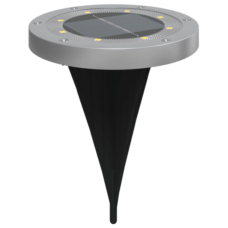 Vidaxl Ground Lampes 4 St Solar avec des broches moulues blancs chauds