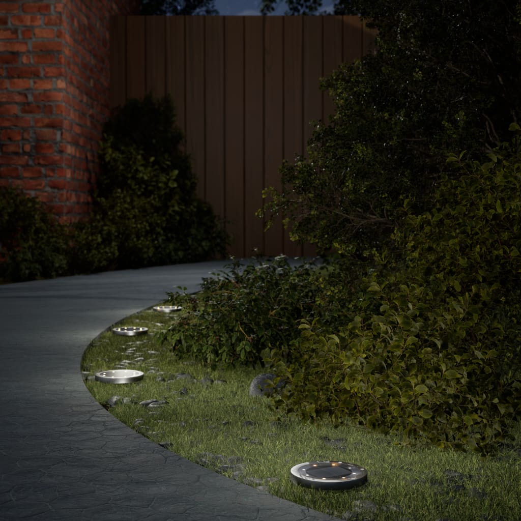 Vidaxl Ground Lampes 4 St Solar avec des broches moulues blancs chauds