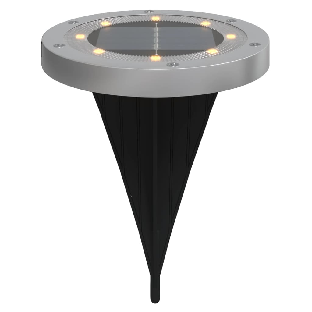 Vidaxl Ground Lampes 12 ST Solar avec des broches moulues blancs chauds