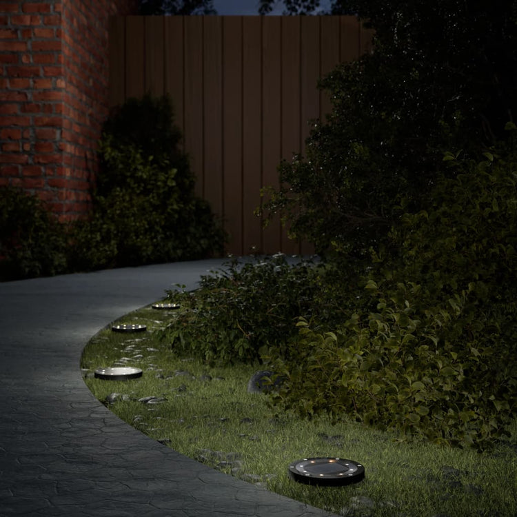 Vidaxl Ground Lampes 12 ST Solar avec des broches moulues blancs chauds