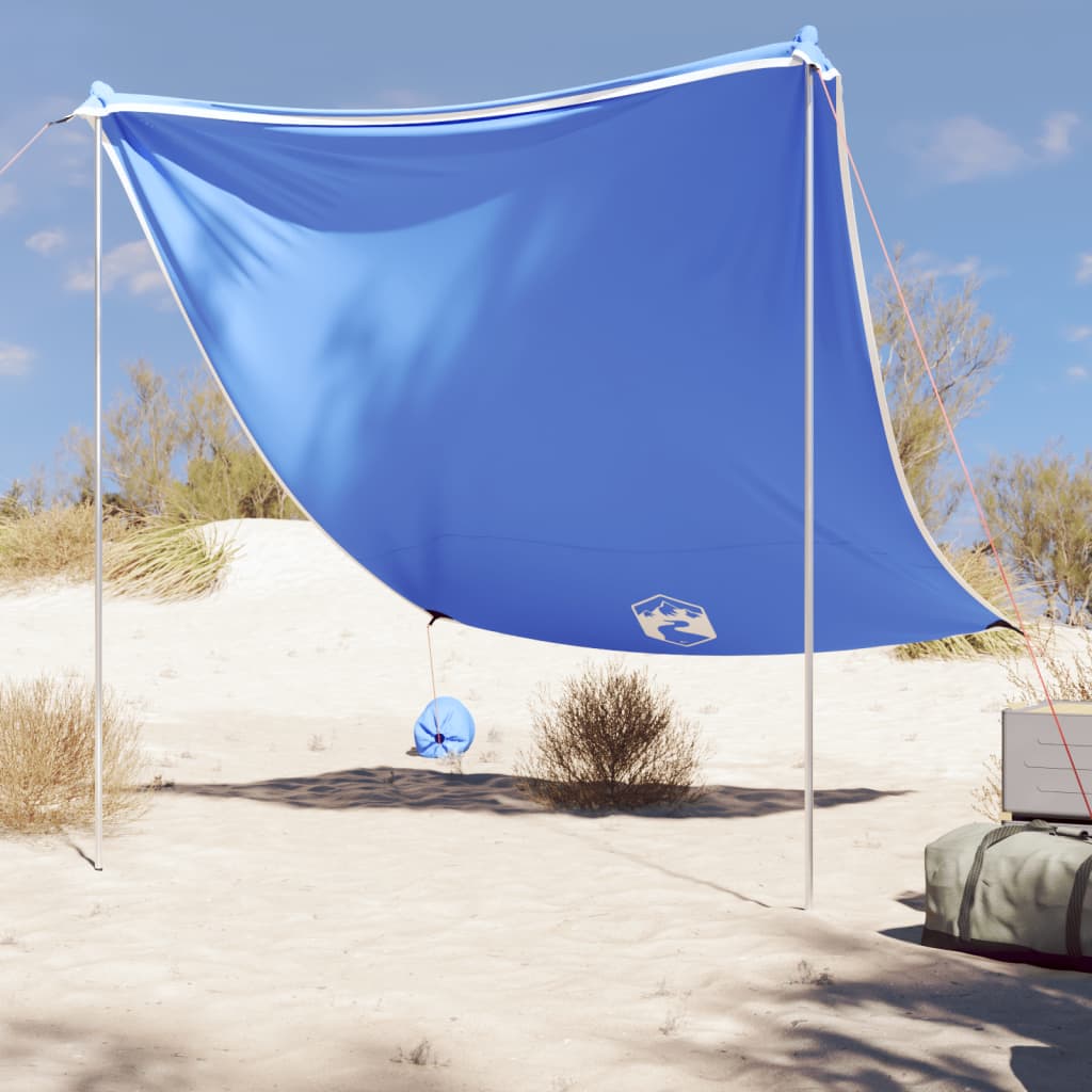 Vidaxl Beach auvent avec ancres de sable 214x236 cm bleu