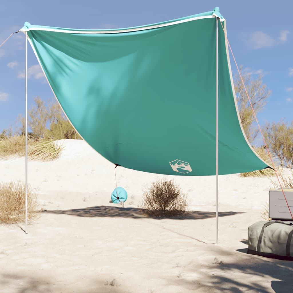 Vidaxl Beach auvent avec ancres de sable 214x236 cm vert