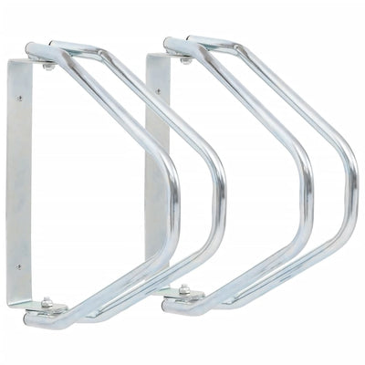 Vidaxl support de vélo 2 pcs montage mural en acier galvanisé