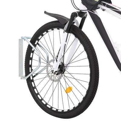 Vidaxl support de vélo 2 pcs montage mural en acier galvanisé