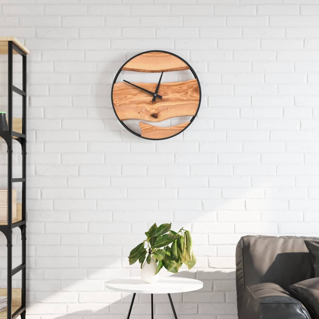 Horloge murale vidaxl Ø35 cm fer et brun d'olive