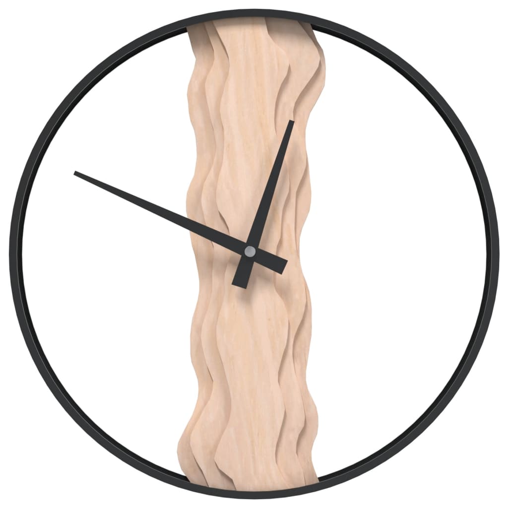 Horloge murale vidaxl Ø35 cm de fer et de chêne brun