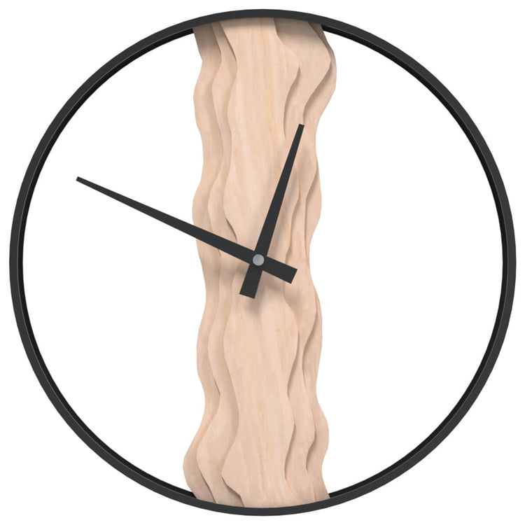Horloge murale vidaxl Ø35 cm de fer et de chêne brun